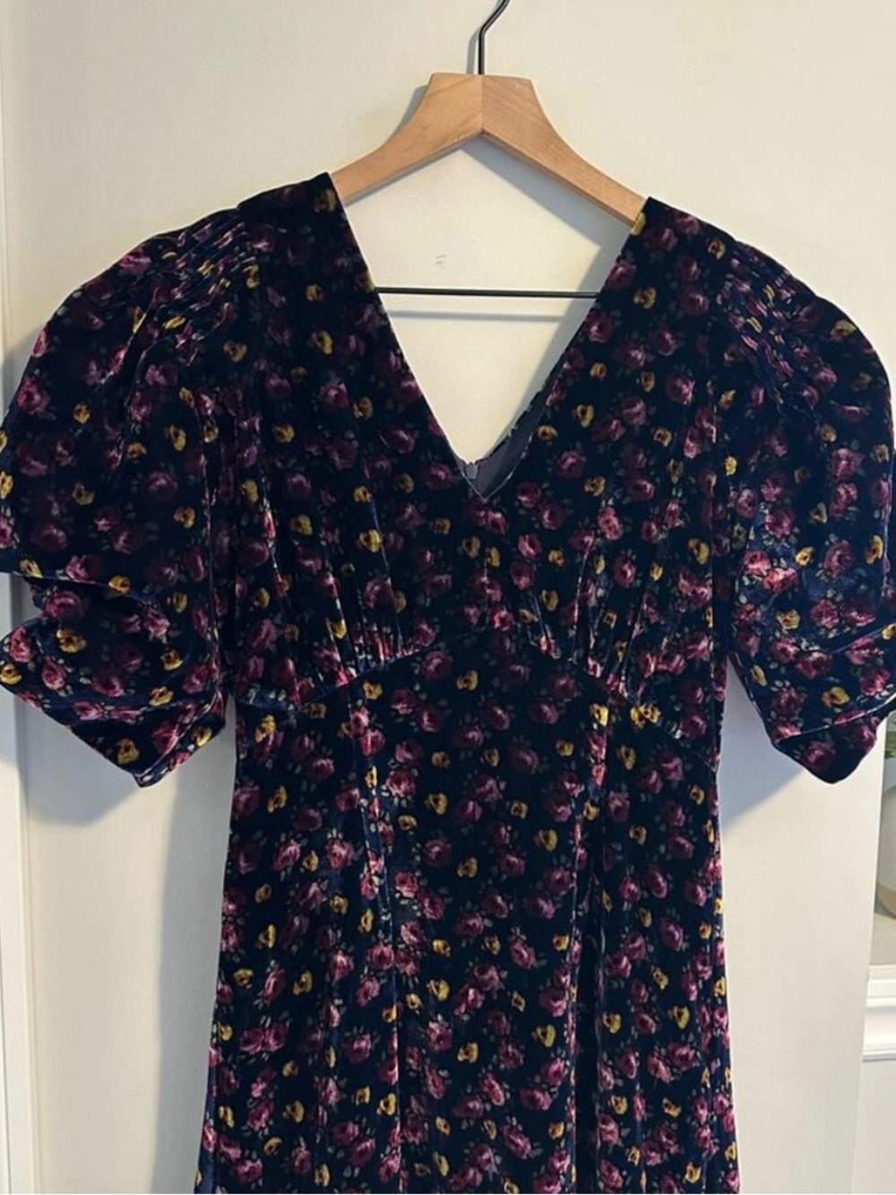Sea New York Blue Velvet Floral Maxi Dress 4